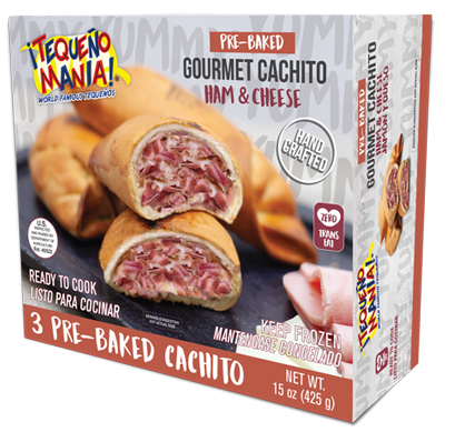 3 Pre-Baked Gourmet Ham & Cheese Cachito / Cachito de Jamón y Queso